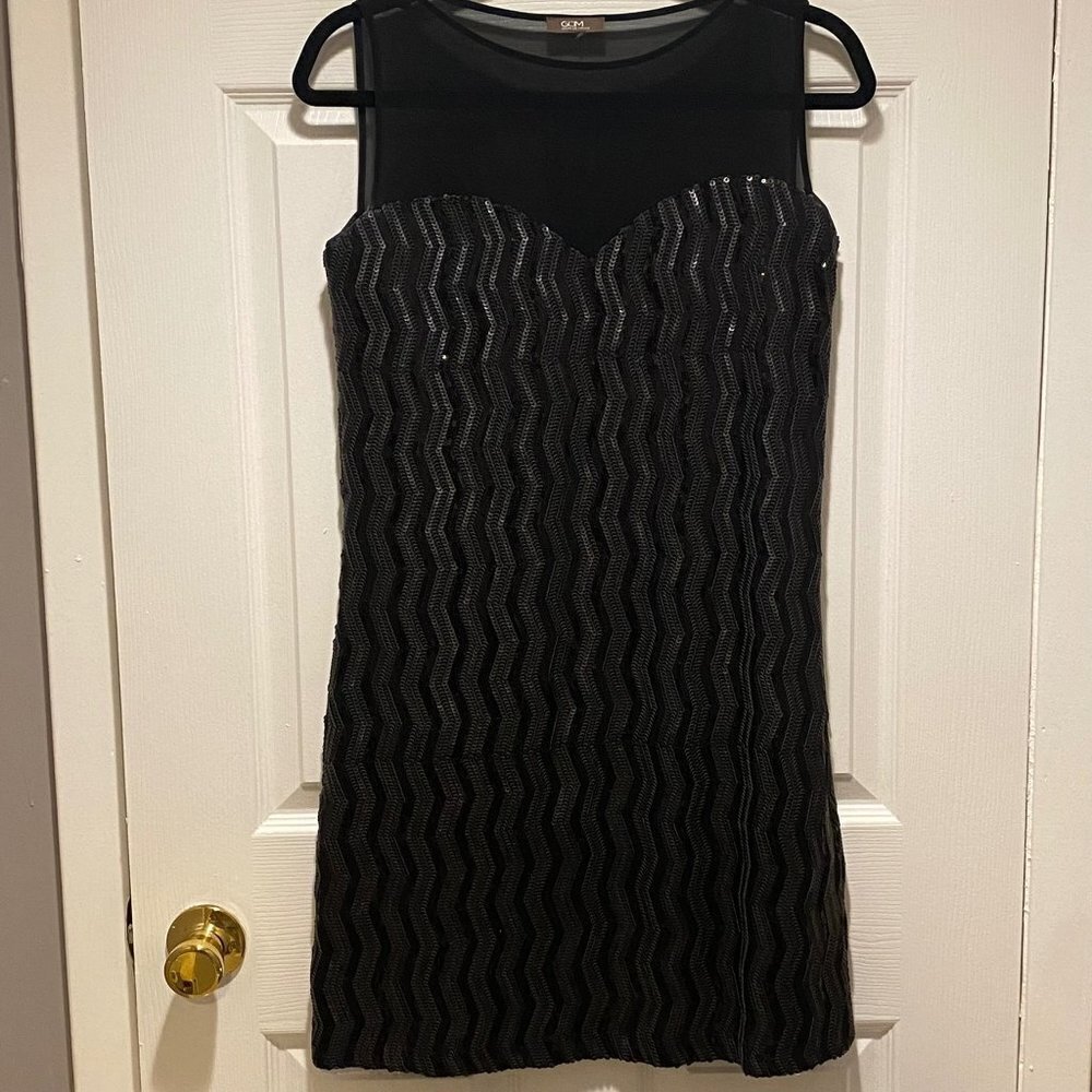 GDN Grain De Malice Black Mesh Yoke Sleeveless Bodycon Mini Dress Size EU 34
